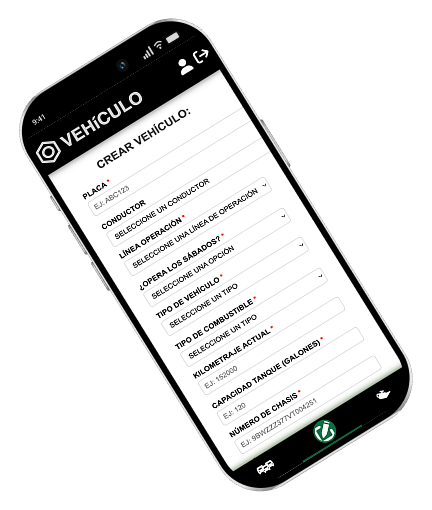 Crear hoja de vida del vehículo