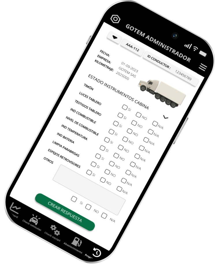 Registra las inspecciones preoperacionales