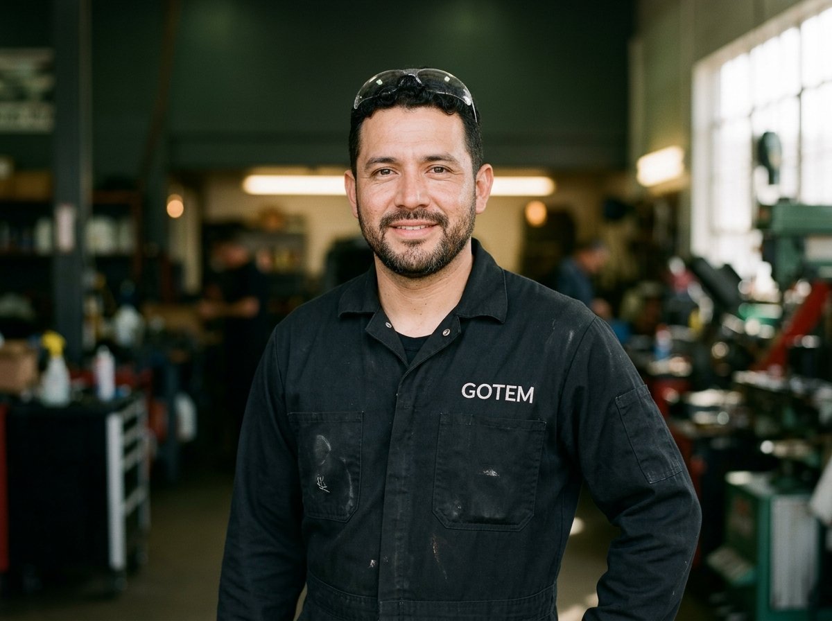 Técnico certificado GOTEM con overol de trabajo